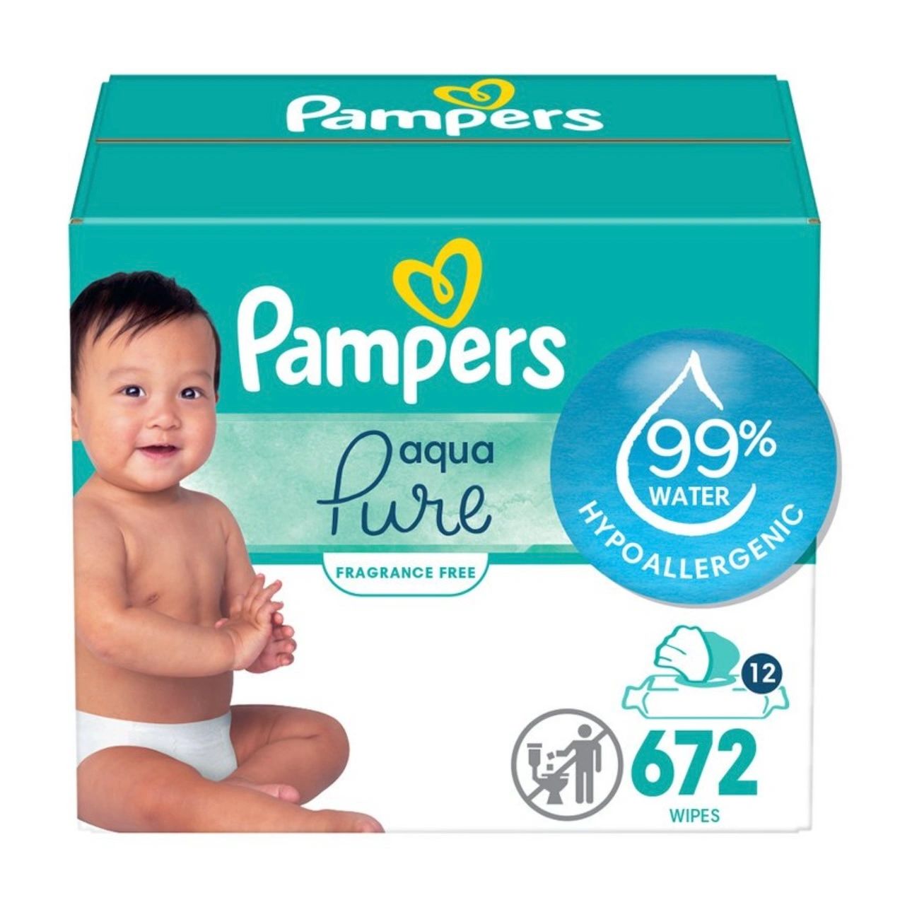 Pampers Aqua Pure Sensitive Baby Wipes - 672ct