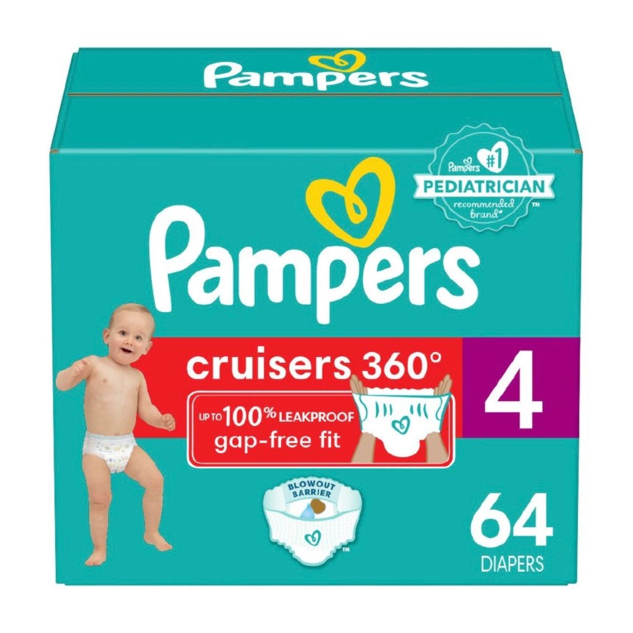 Pampers Cruisers 360 Diapers Super Pack - Size 4 - 64ct