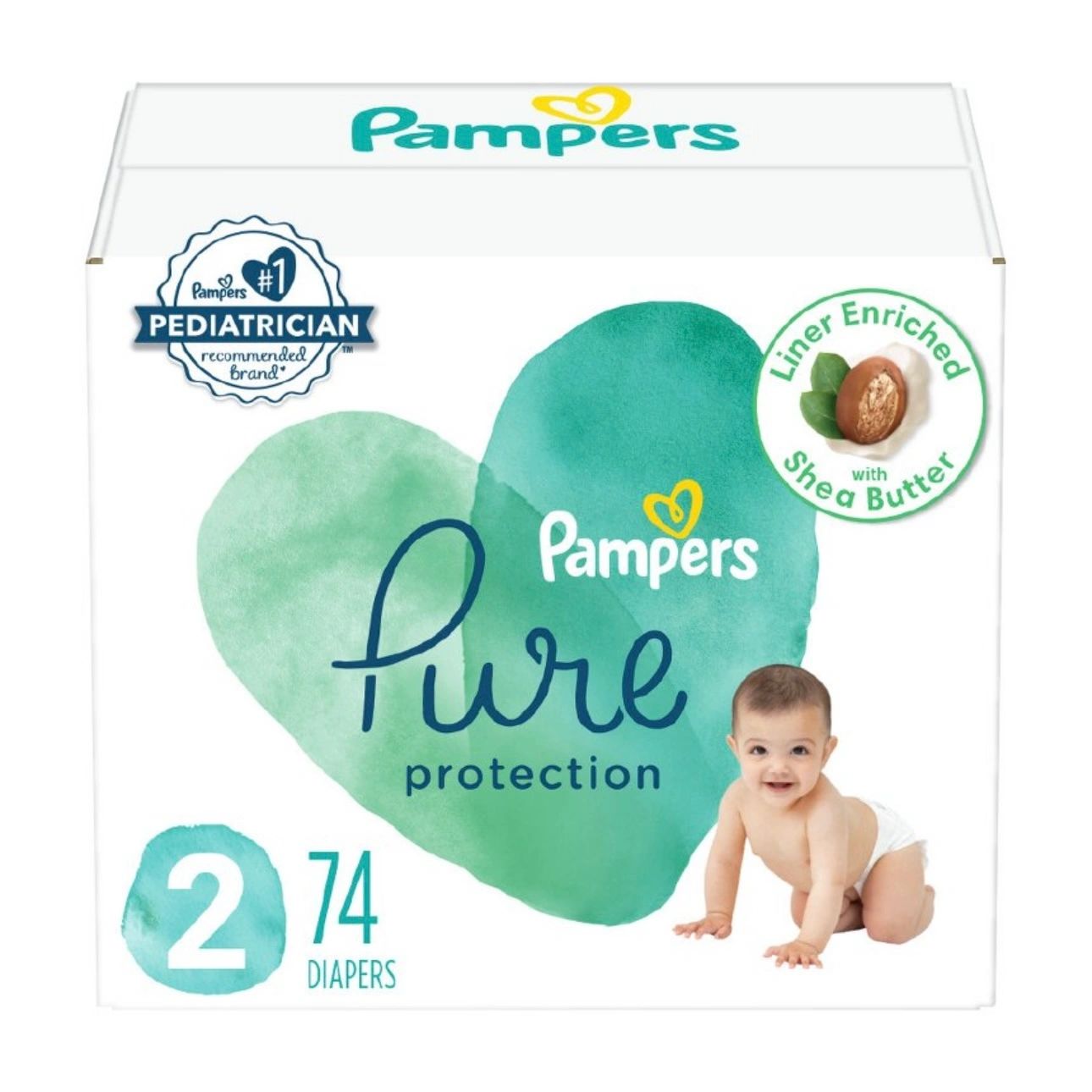 Pampers Pure Protection Diapers Super Pack - Size 2 - 74ct