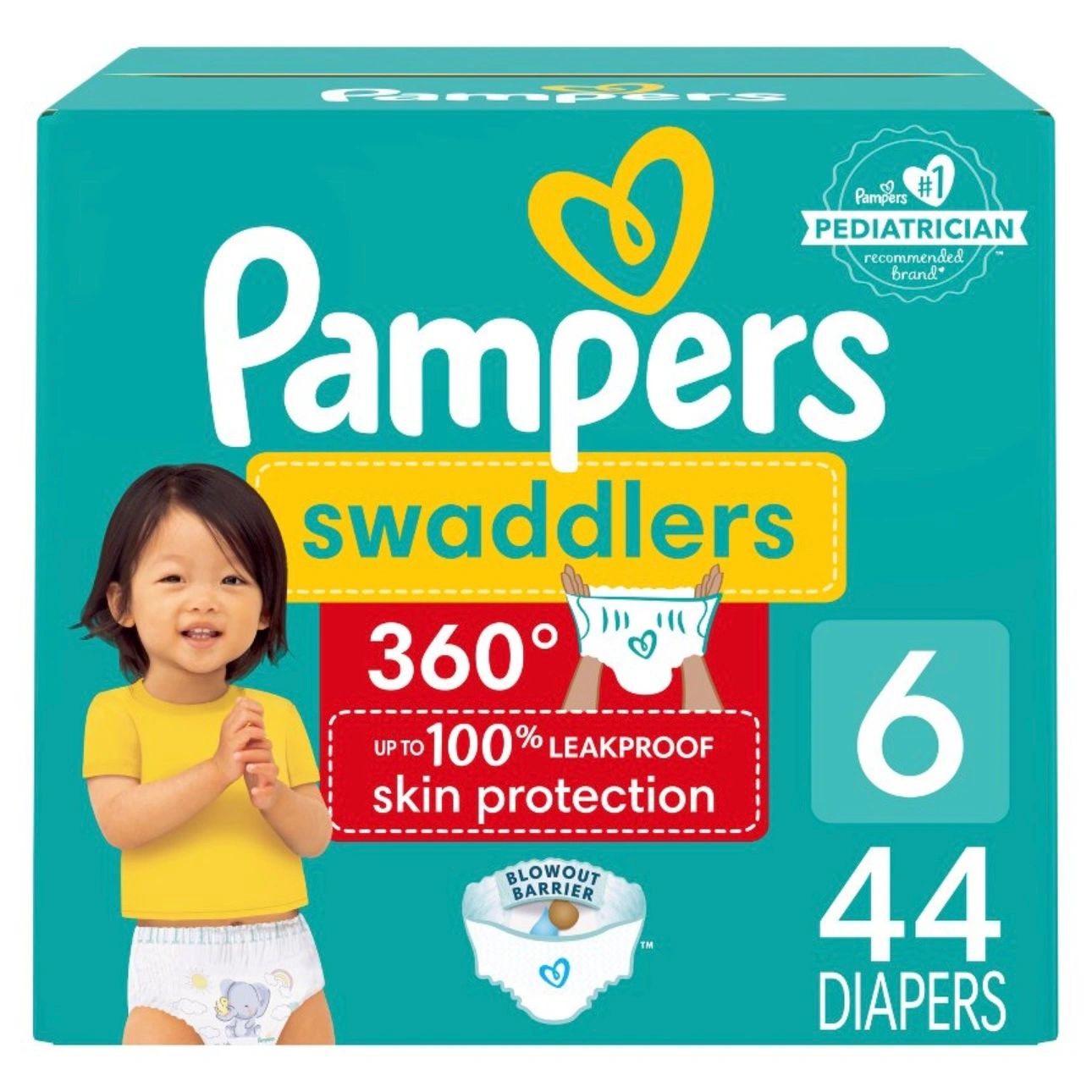 Pampers Swaddler 360 Disposable Baby Diapers - Size 6 - 44ct