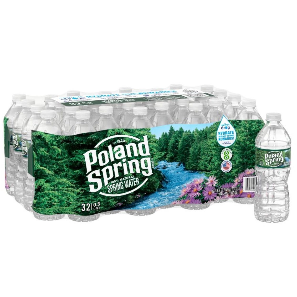 Poland Spring 100% Natural Spring Water - 32pk/16.9 fl oz Bottles