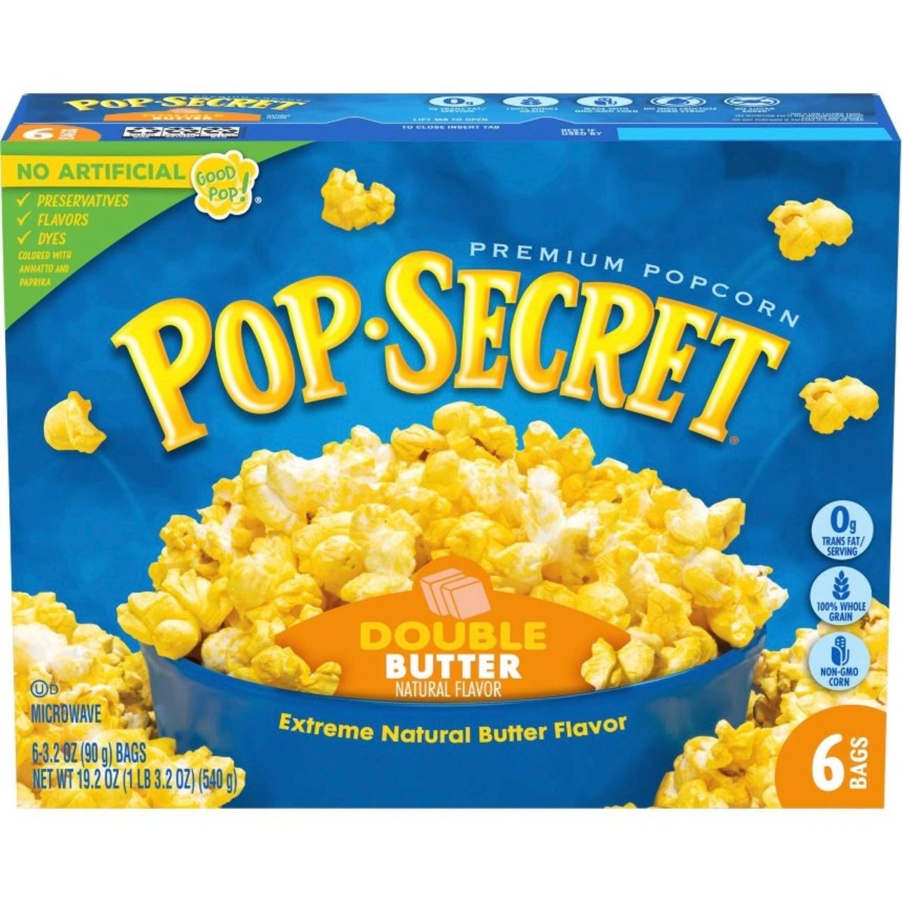 Pop Secret Microwave Popcorn Double Butter Flavor - 3.2oz/6ct