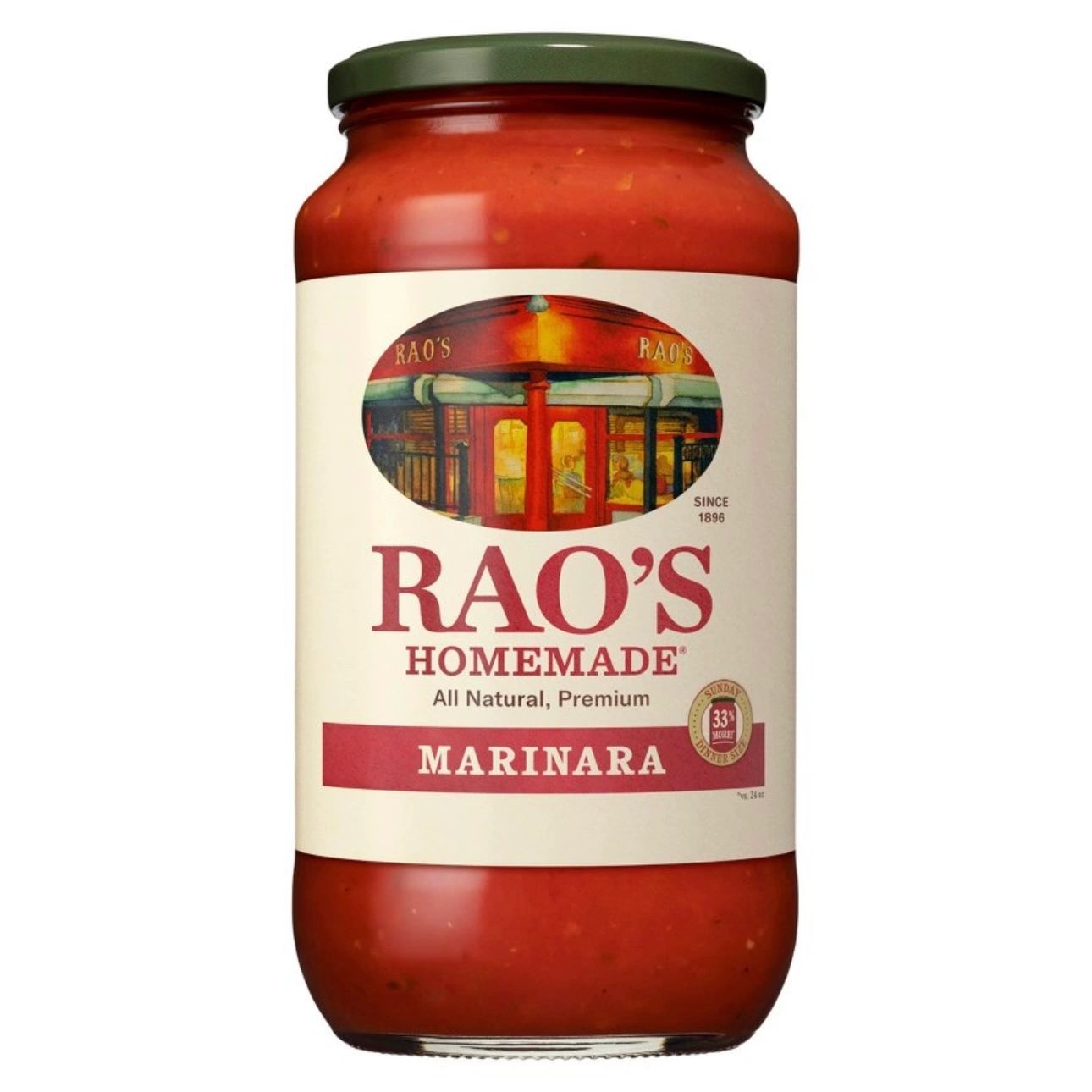 Rao's Homemade Marinara Sauce Premium Quality All Natural Tomato Sauce & Pasta Sauce Keto Friendly & Carb Conscious - 32oz