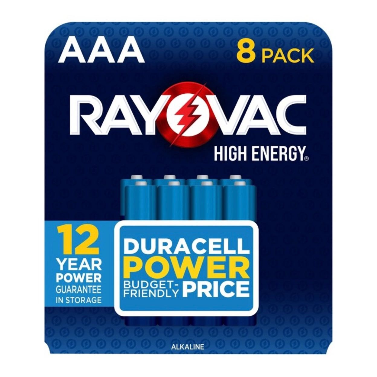 Rayovac High Energy AAA Batteries 8pk - Alkaline Battery: Single-Use, 1.5V, 11g