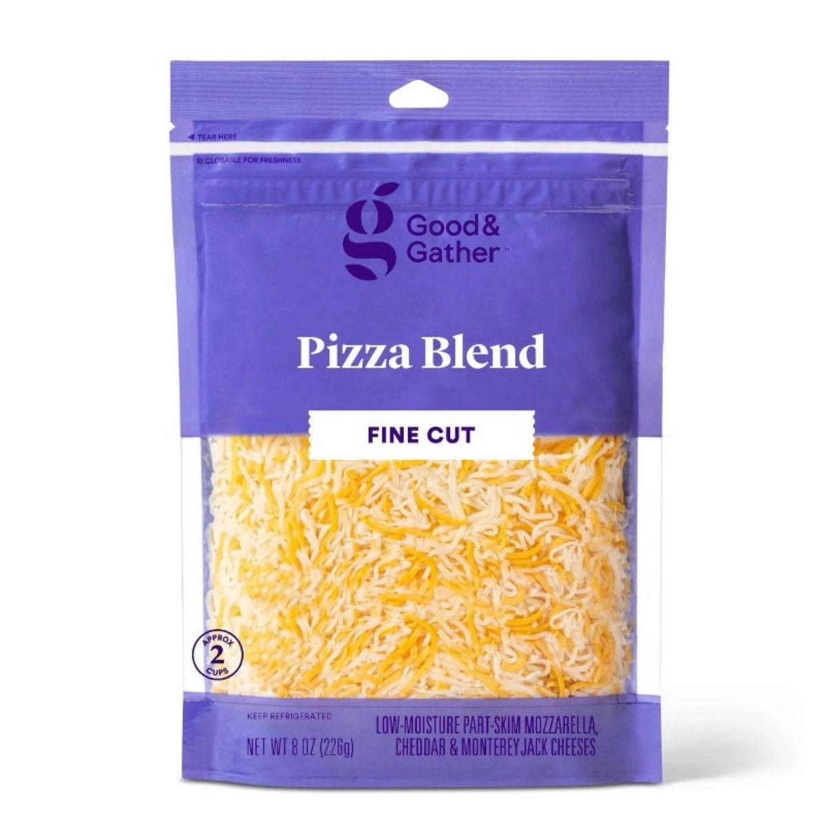 Finely Shredded Pizza Blend Cheese - 8oz - Good & Gather™