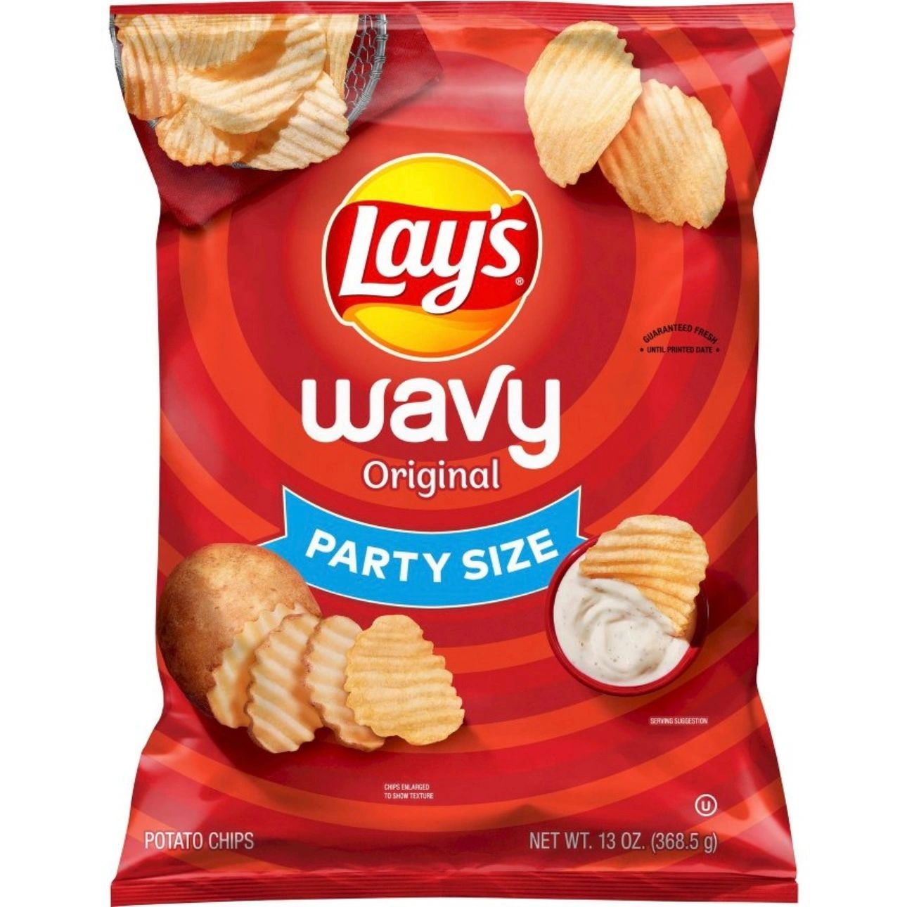 Lay's Wavy Original Party Size Potato Chips - 13oz