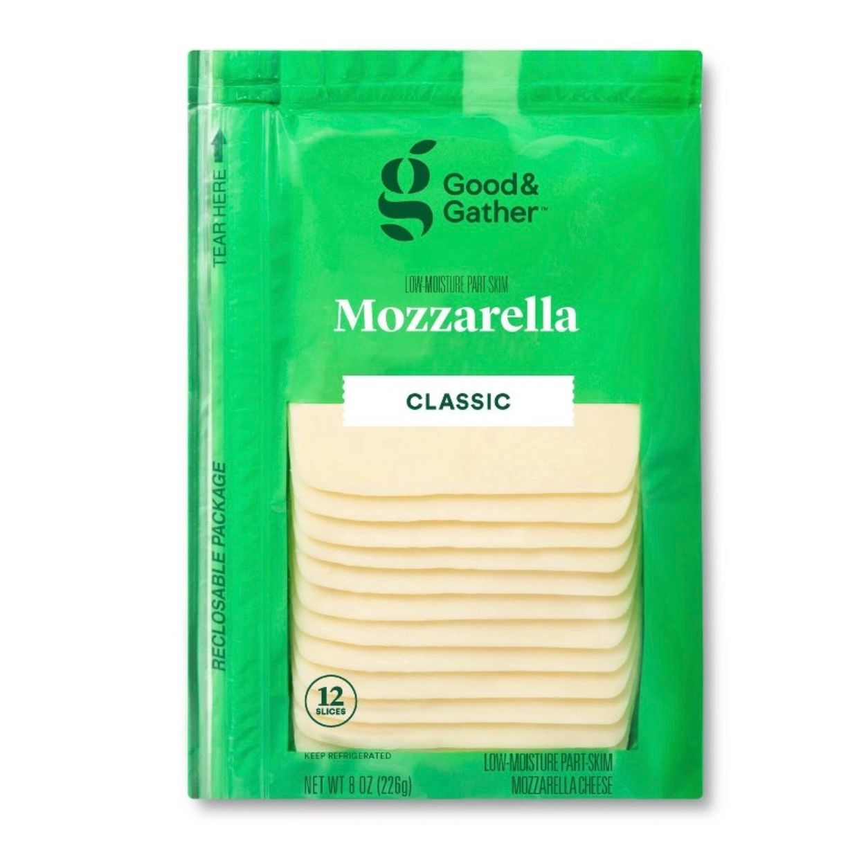Mozzarella Deli Sliced Cheese - 8oz/12 slices - Good & Gather™