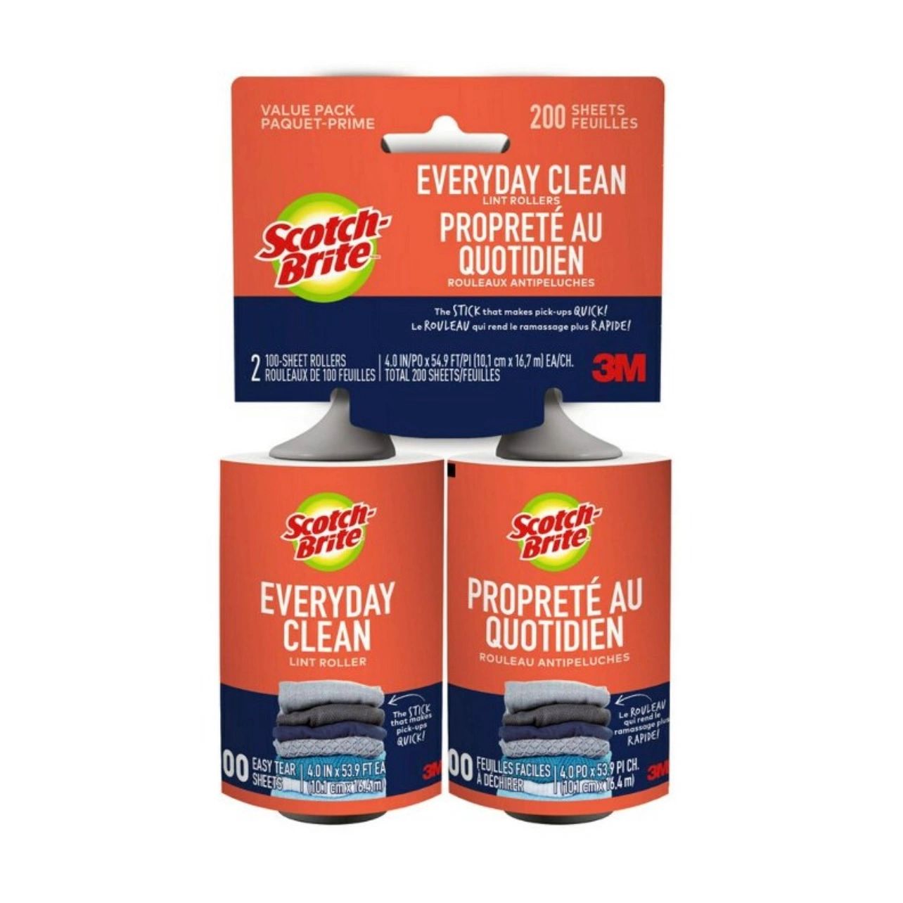Scotch-Brite Lint Roller - 2pk/200 Sheets