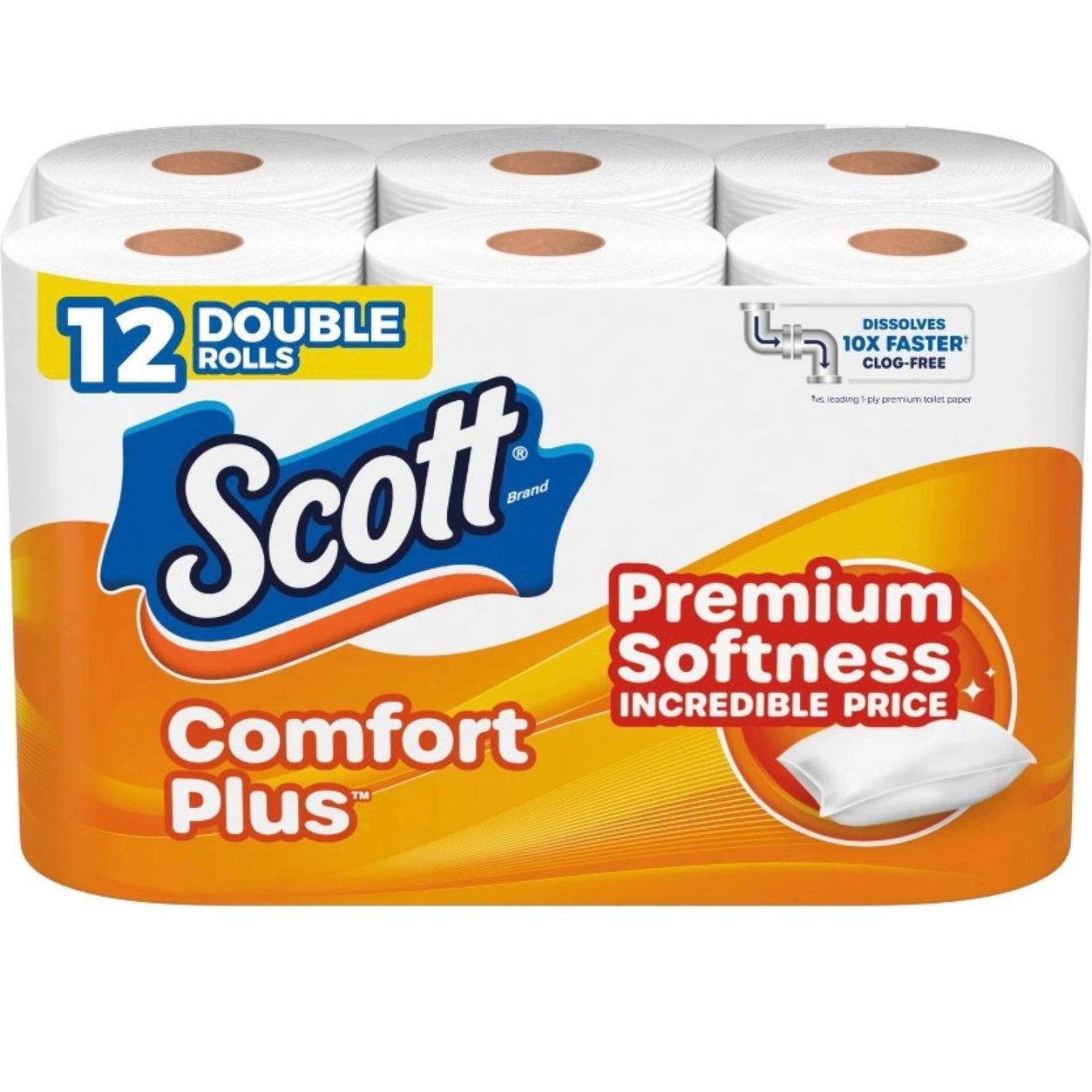 Scott Comfort Plus Toilet Paper - 12 Rolls