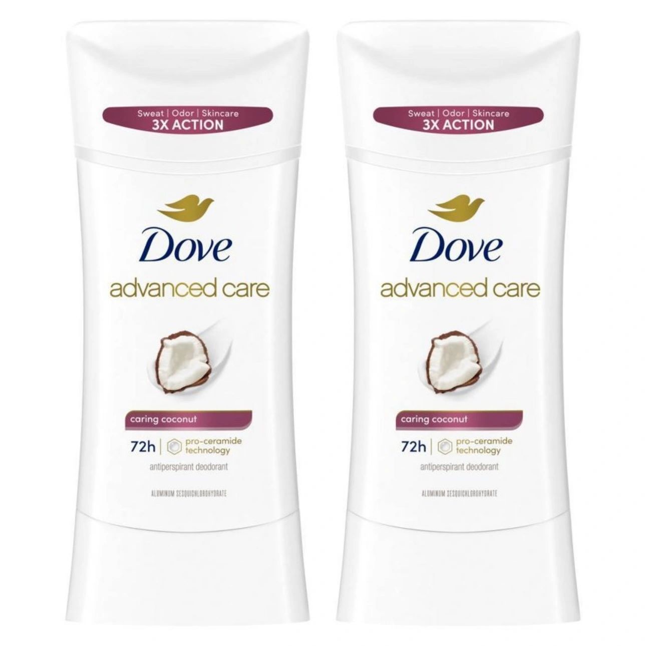 Dove Beauty Advanced Care Caring Coconut 72-Hour Women's Antiperspirant & Deodorant - 2.6oz/2pk