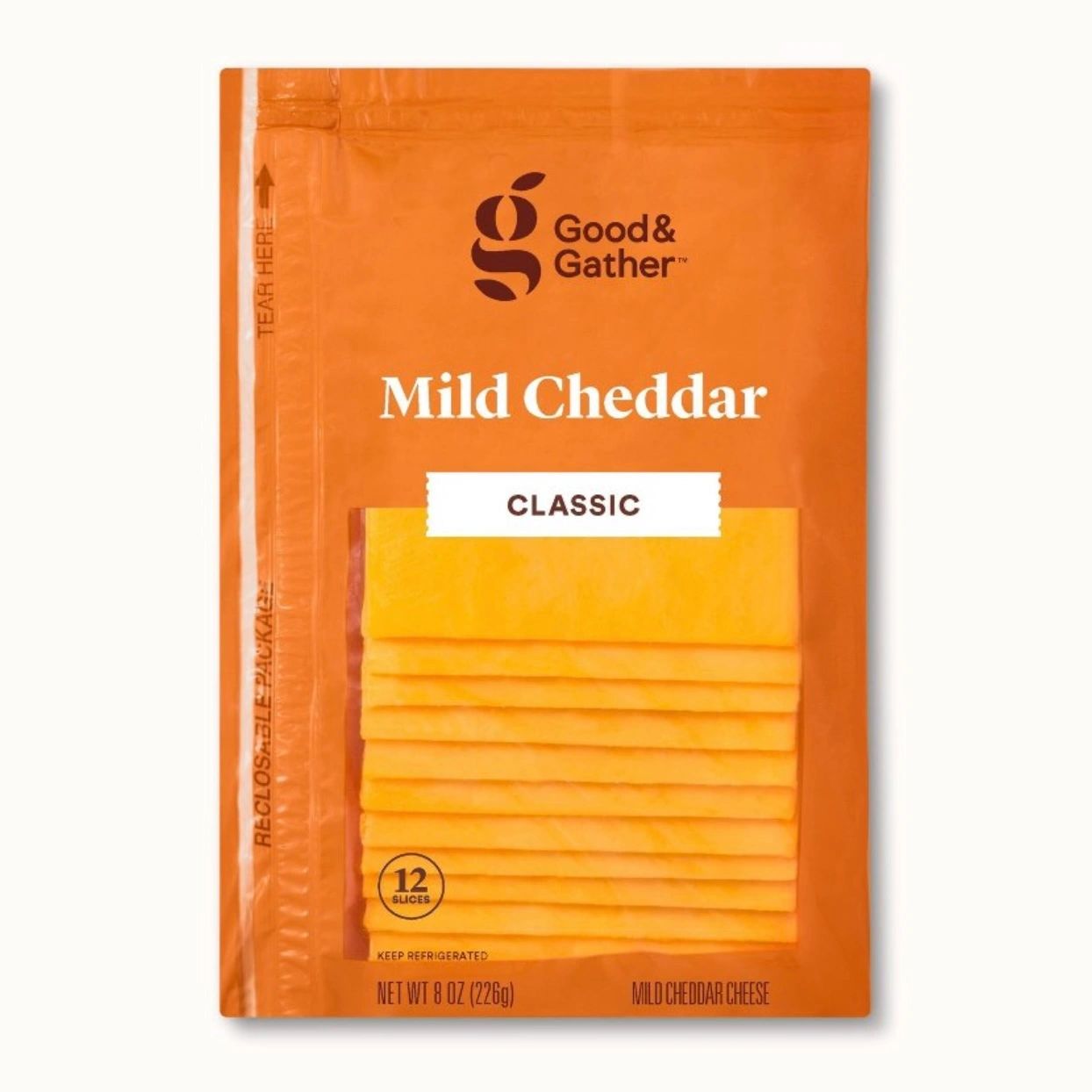 Mild Cheddar Deli Sliced Cheese - 8oz/12 slices - Good & Gather™