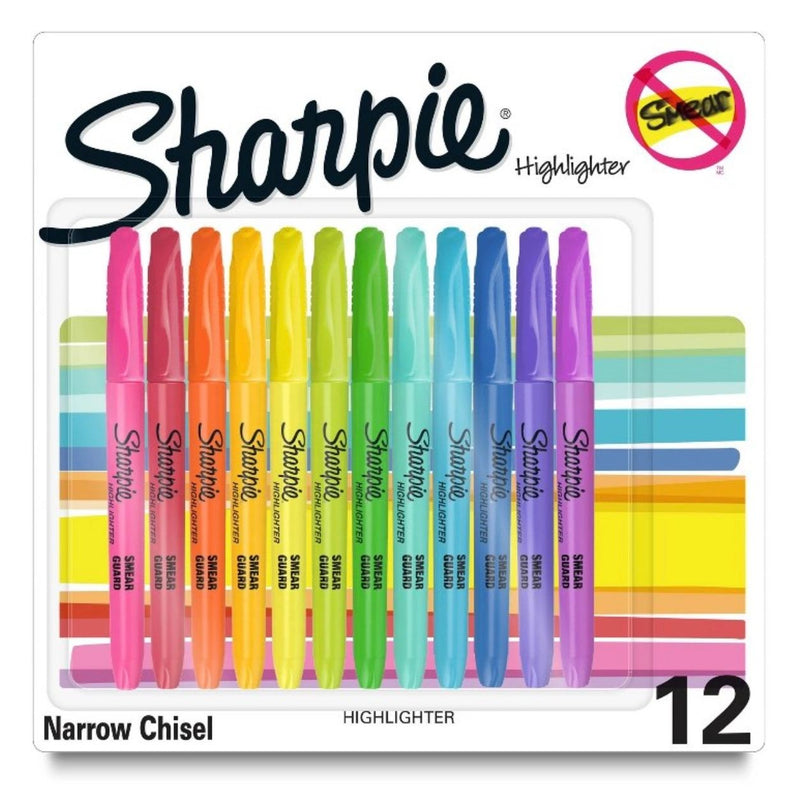 Sharpie 12ct Highlighters Pocket Fine Tip Assorted Colors