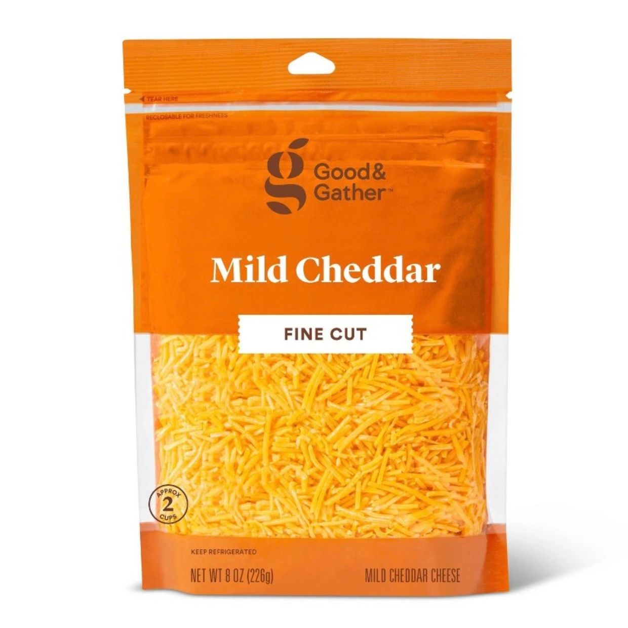 Finely Shredded Mild Cheddar Cheese - 8oz - Good & Gather™