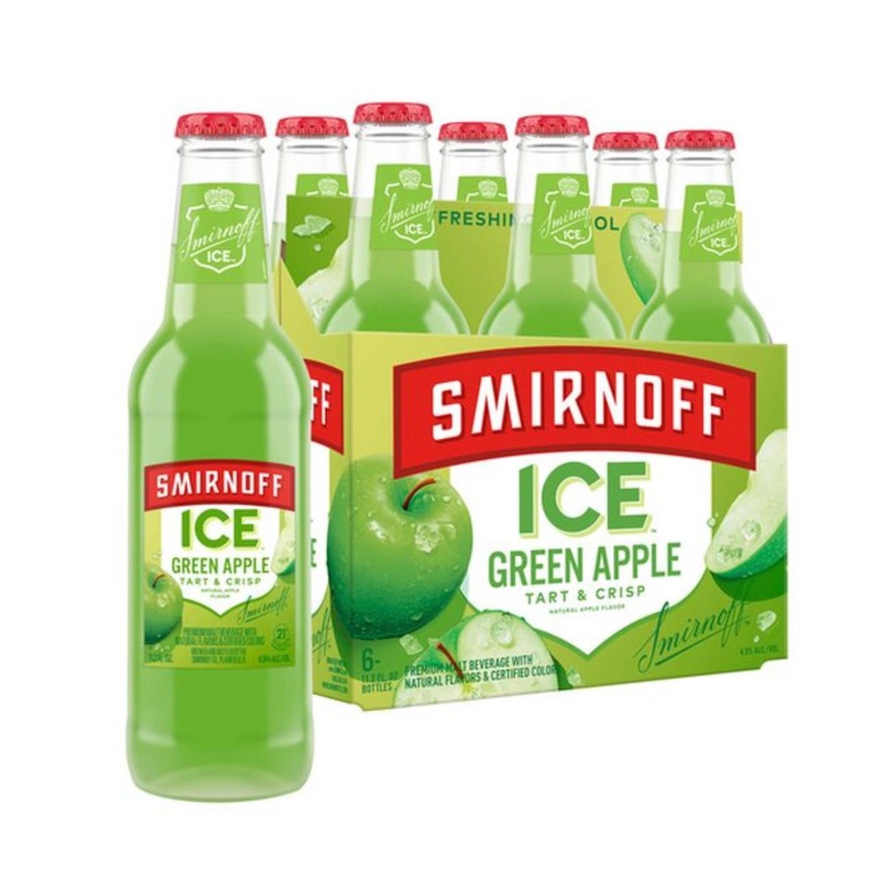 Smirnoff Ice Green Apple, 11.2 fl oz, 6 Pack Bottles