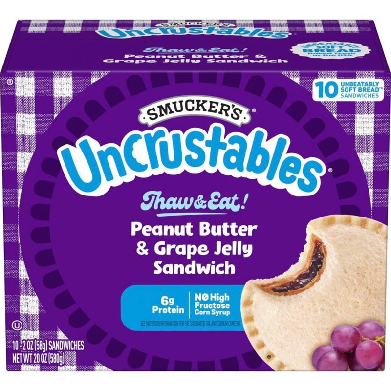 Smucker's Uncrustables Frozen Peanut Butter & Grape Jelly Sandwich - 20oz/10ct