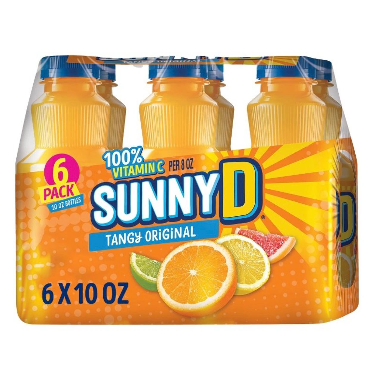 SunnyD Tangy Original Orange Flavored Citrus Punch Bottles - 6pk/10 fl oz