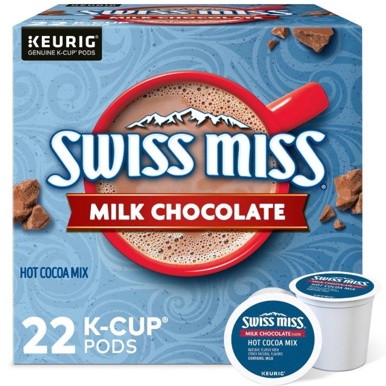 Swiss Miss Milk Chocolate Keurig K-Cup Pods - Hot Cocoa - 22ct