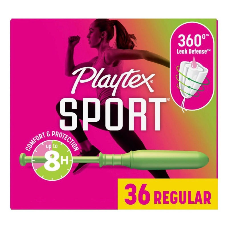 Playtex Sport Plastic Tampons Unscented Regular Absorbency - 36ct