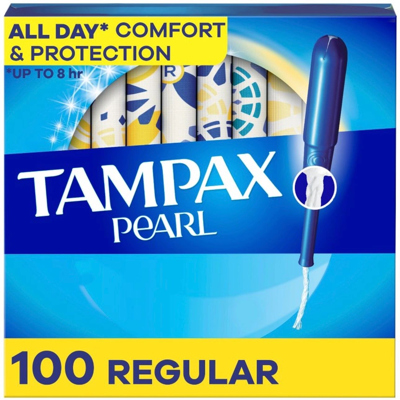 Tampax Pearl Tampons Regular Absorbency with LeakGuard Braid - Unscented - 100ct