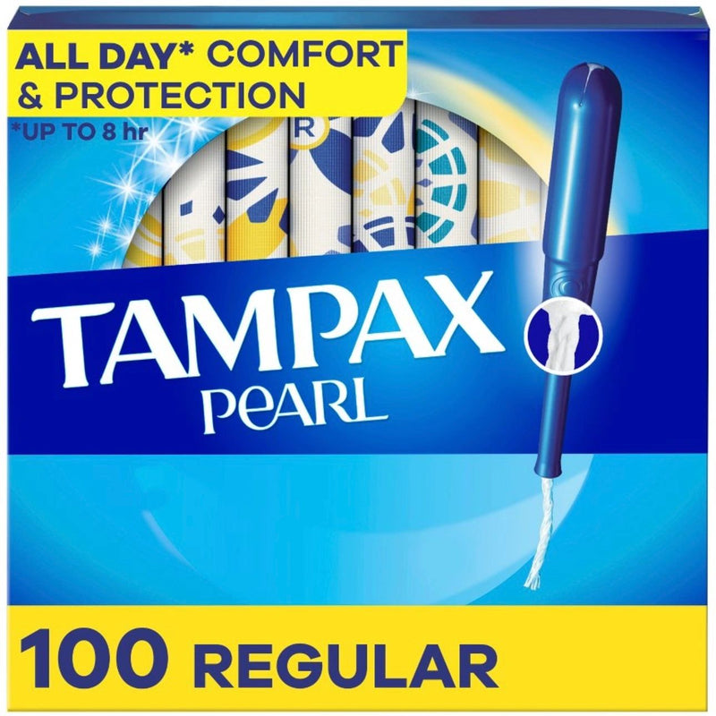 Tampax Pearl Tampons Regular Absorbency with LeakGuard Braid - Unscented - 100ct