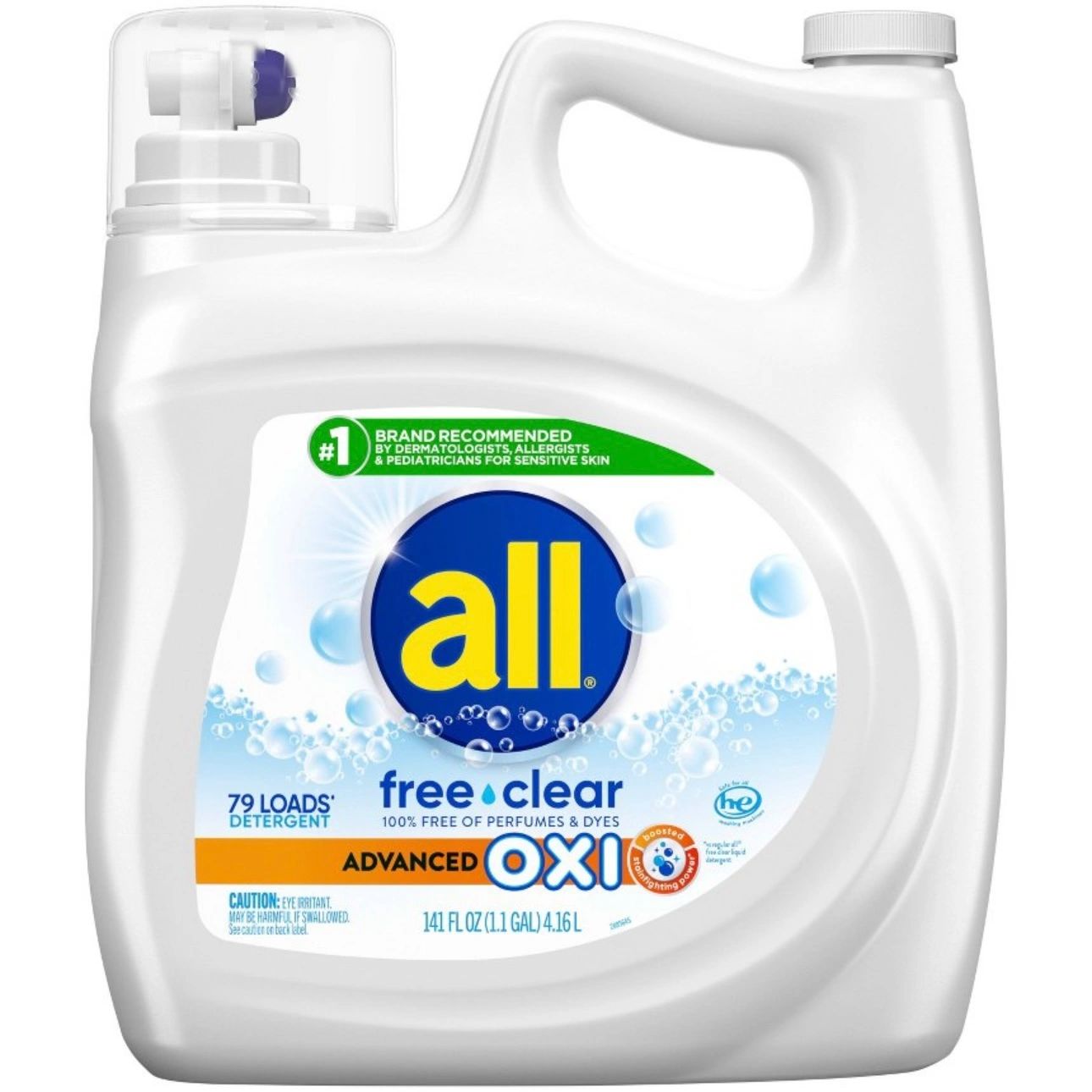 All Advanced Oxi Free Clear Liquid Laundry Detergent - 141 fl oz