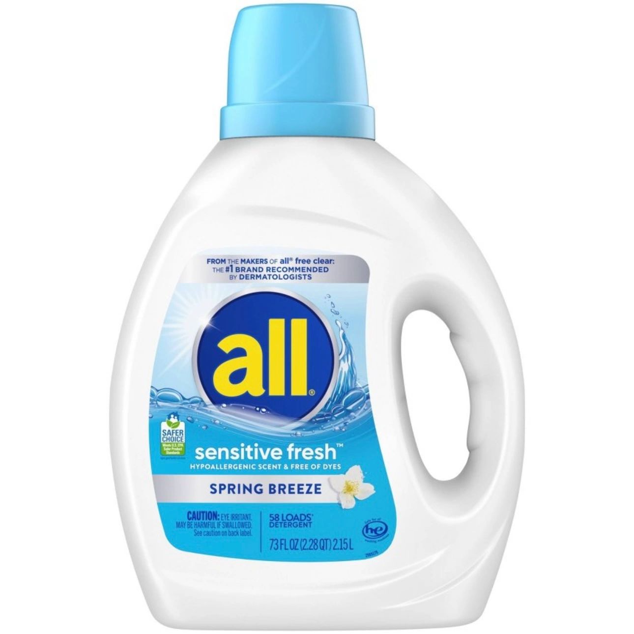 All Free & Clear Sensitive Fresh Spring Breeze Laundry Detergent 58 Loads - 73 fl oz