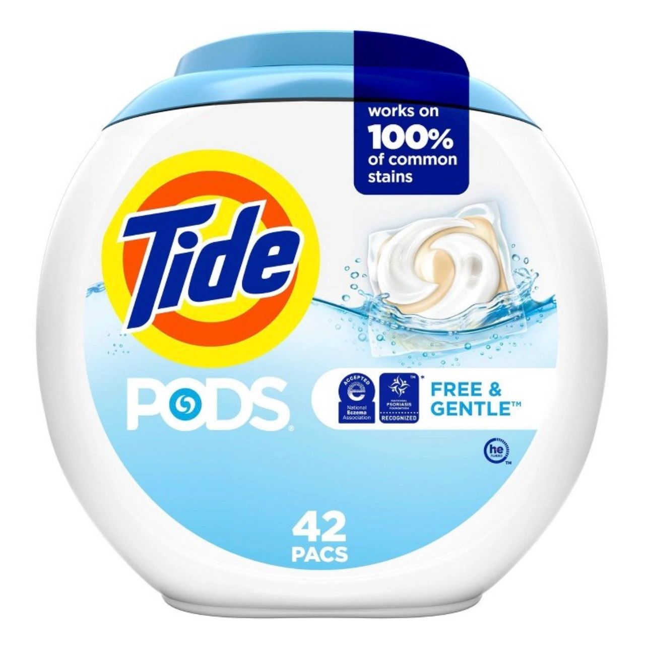 Tide Pods HE Compatible Laundry Detergent Pacs - Free & Gentle - 330z/42ct