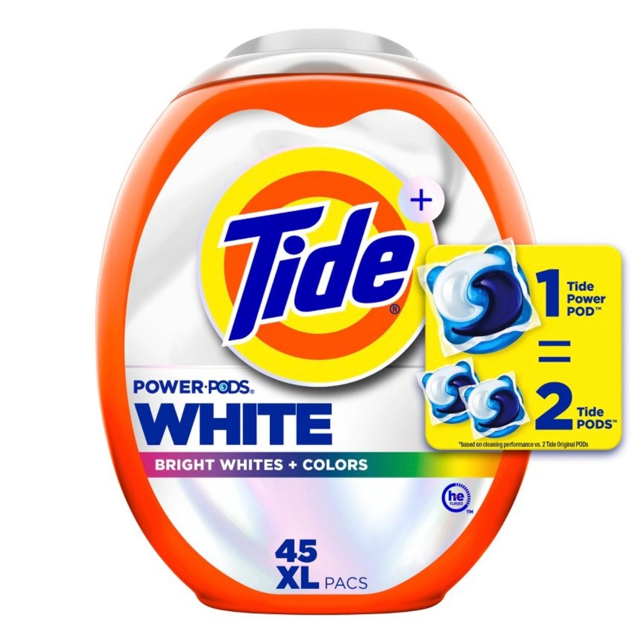 Tide Power Pods Ultra Oxi Whitening HE Compatible Laundry Detergent - 45ct