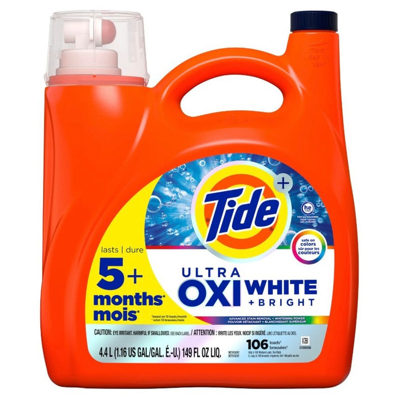 Tide Ultra Oxi Whitening HE Compatible Laundry Detergent Soap - 149 fl oz