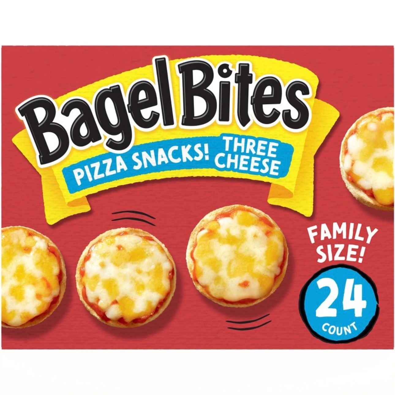 Bagel Bites Three Cheese Mini Pizza Bagel Frozen Snacks - 18.6oz/24ct