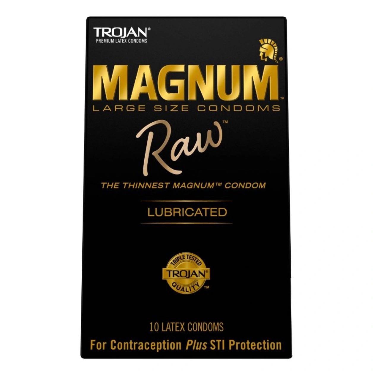 Trojan Magnum Raw Large Size Lubricated Latex Condoms - 10ct