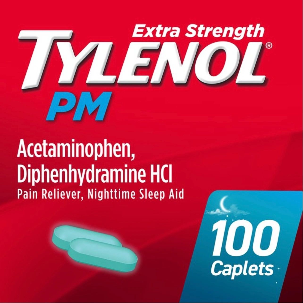Tylenol PM Extra Strength Pain Reliever & Sleep Aid Caplets - Acetaminophen - 100ct