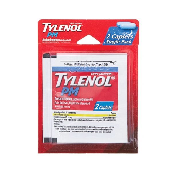 Tylenol PM Extra Strength Pain Reliever & Sleep Aid Caplets - Acetaminophen - 2ct