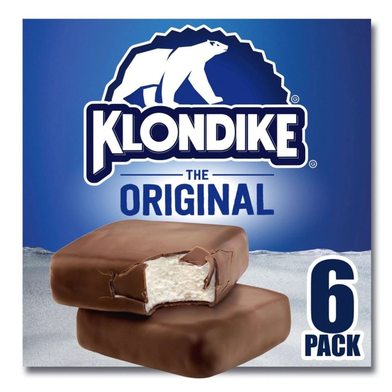 Klondike Original Vanilla Ice Cream Bars Dipped in Chocolately Coating - 6ct