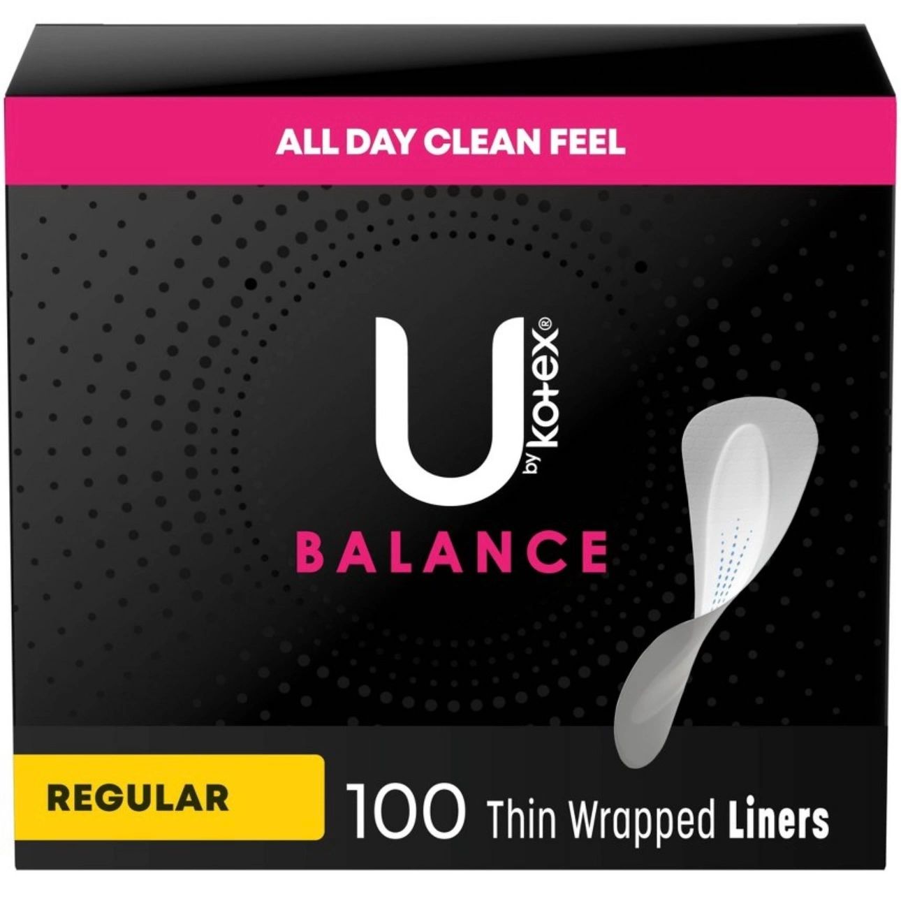U by Kotex Balance Fragrance Free Panty Liners - Light Absorbency - Regular length - 100ct