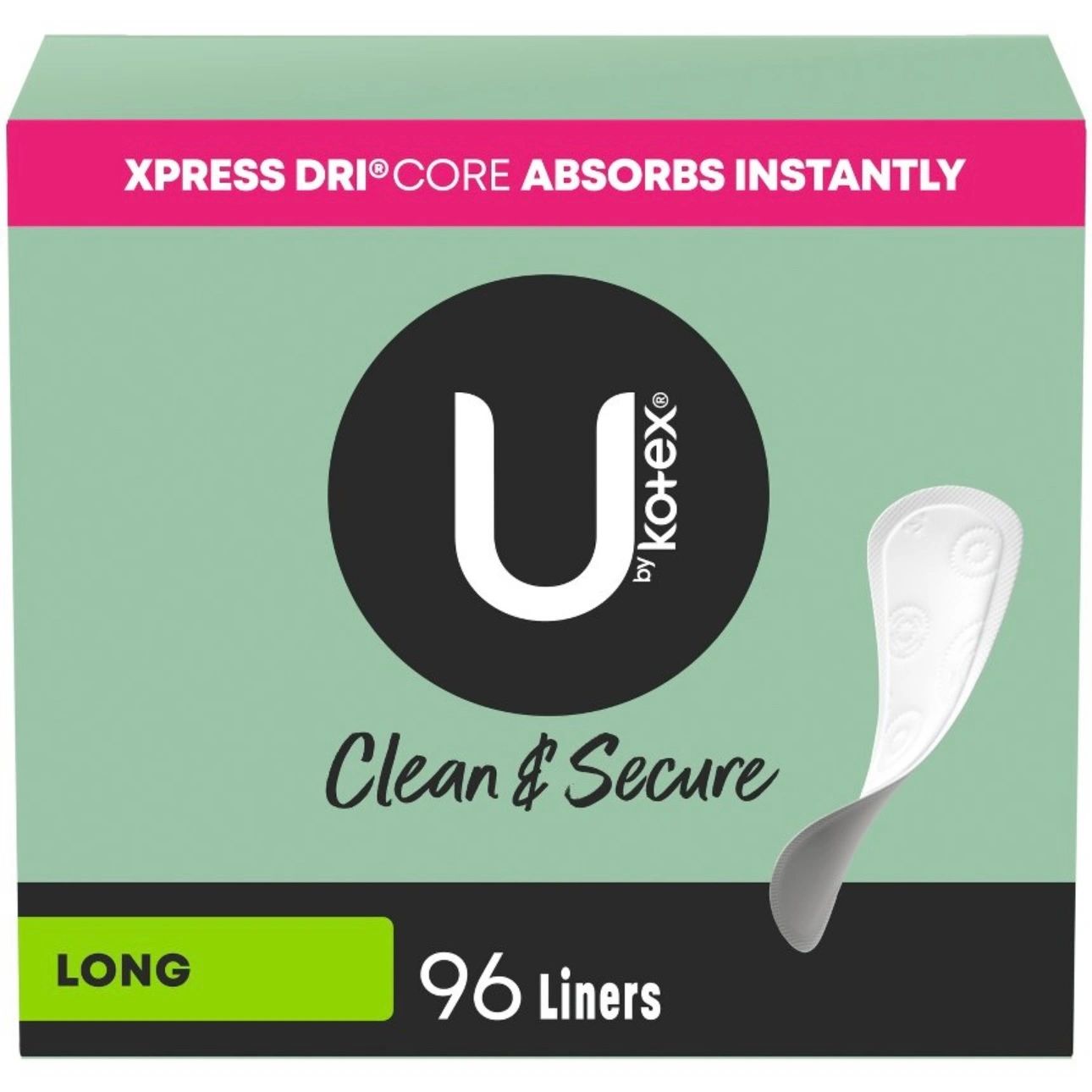 U by Kotex Clean & Secure Fragrance Free Panty Liners - Light Absorbency - 96ct
