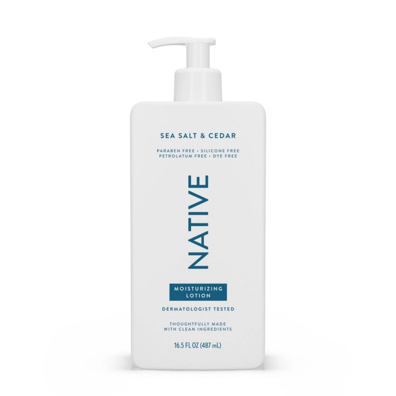 Native Body Lotion Pump - Sea Salt & Cedar - 16.5 fl oz