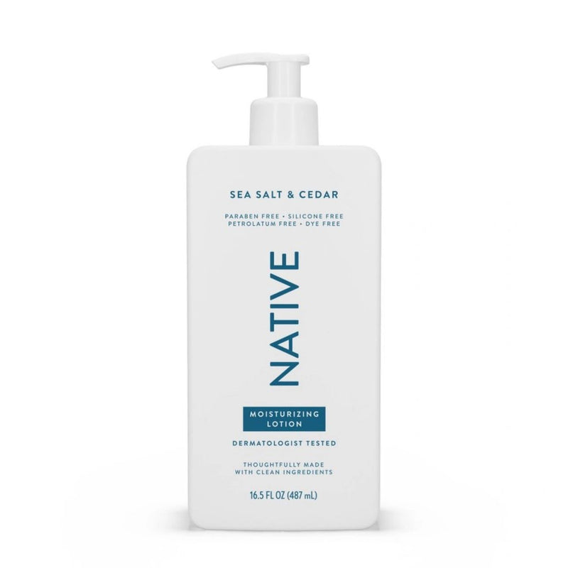 Native Body Lotion Pump - Sea Salt & Cedar - 16.5 fl oz