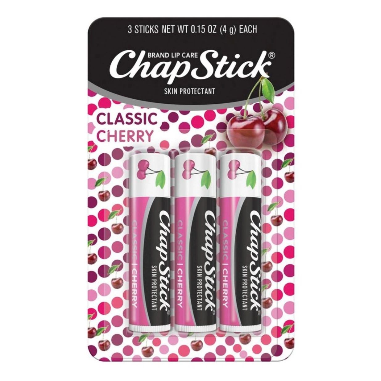 Chapstick Classic Lip Balm Blister Pack - Cherry - 3ct/0.45oz