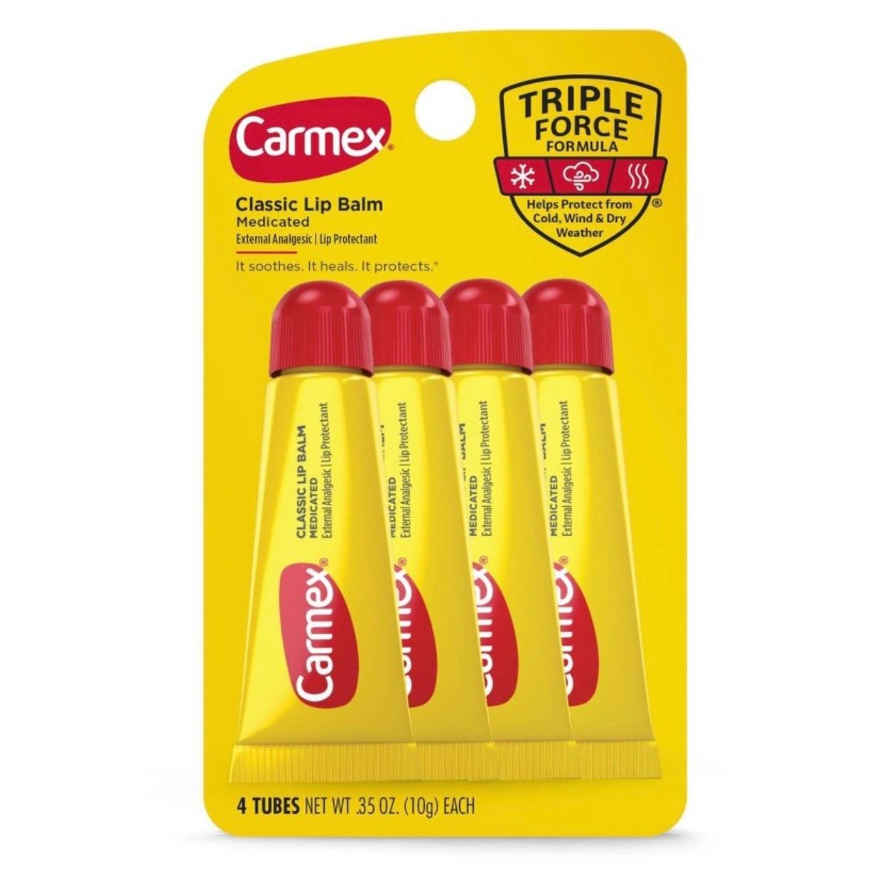 Carmex Classic Lip Balm Medicated Tube - 4pk/1.4oz