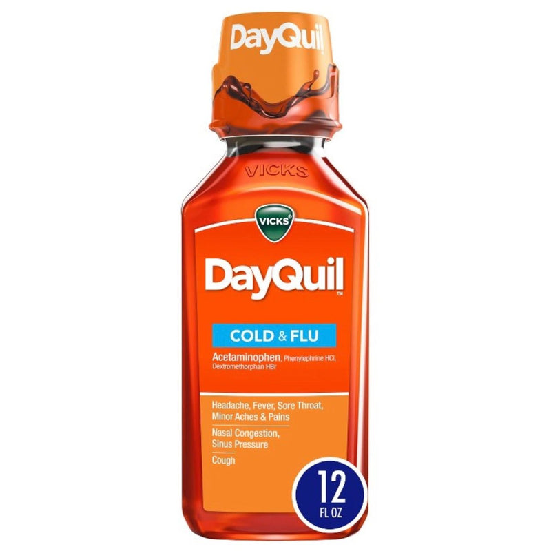 Vicks DayQuil Cold & Flu Medicine Liquid - 12 fl oz