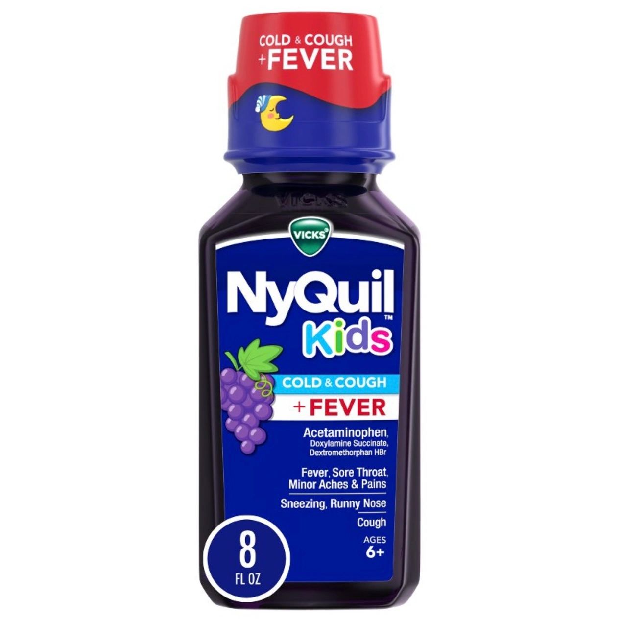 Vicks NyQuil Kids' Cough & Cold + Fever Liquid - Grape - 8 fl oz