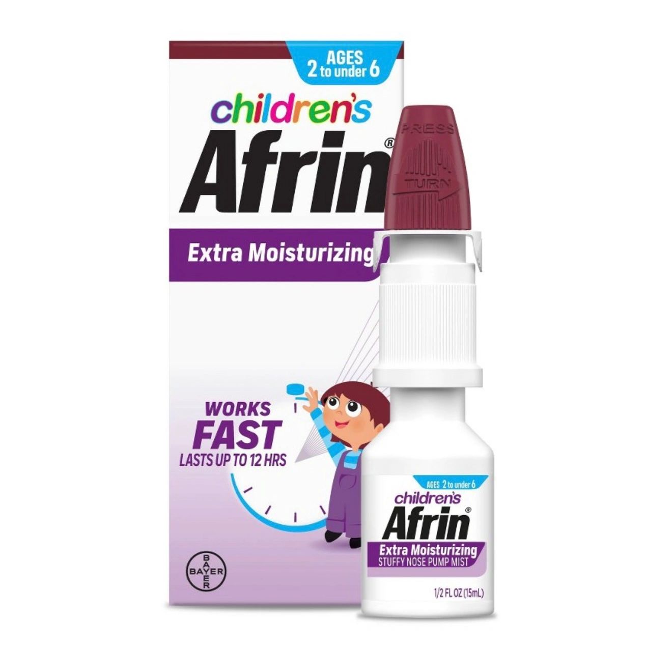 Children's Afrin No Drip Extra Moisturizing 12 hour Stuffy Nose Nasal Spray - 2-6years - 0.5 fl oz