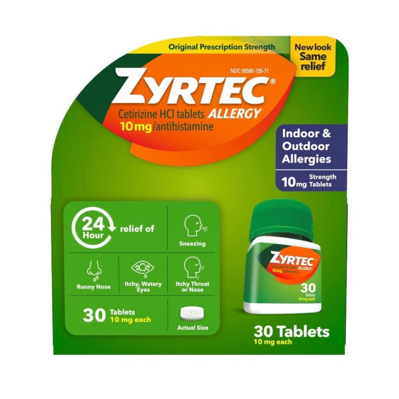 Zyrtec 24 Hour Allergy Relief Tablets - Cetirizine HCl - 30ct